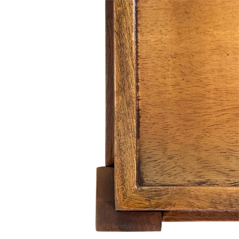Carolina Chair & Table Rectangular Mango Wood Side Table in Chestnut