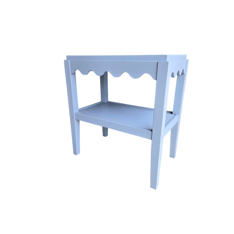 Carolina Chair & Table Rectangular Mango Wood Side Table in Light Blue