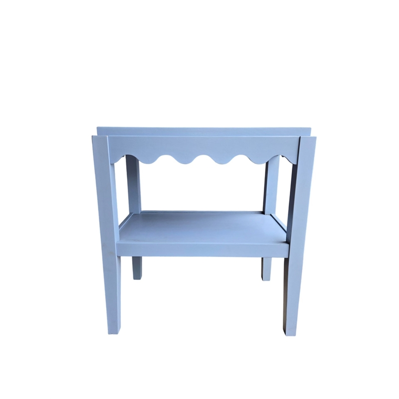 Carolina Chair & Table Rectangular Mango Wood Side Table in Light Blue