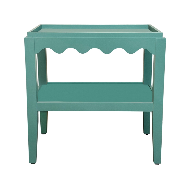 Carolina Chair & Table Rectangular Mango Wood Side Table in Seagrass Green