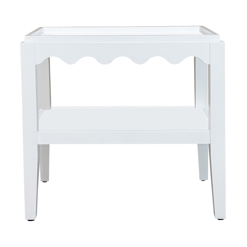 Carolina Chair & Table Rectangular Mango Wood Side Table in White