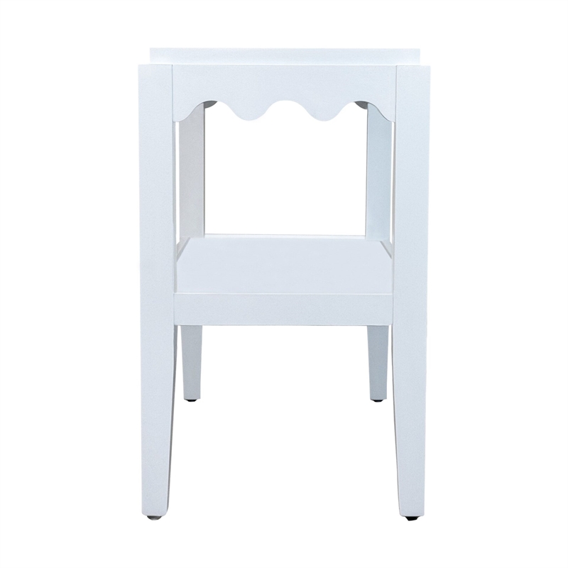 Carolina Chair & Table Rectangular Mango Wood Side Table in White