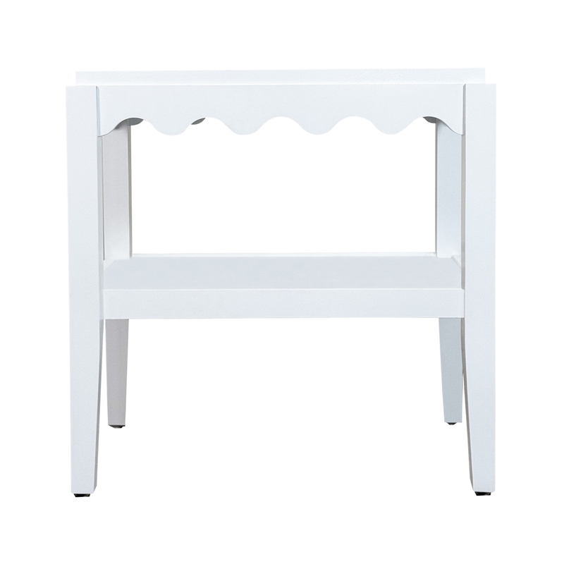 Carolina Chair & Table Rectangular Mango Wood Side Table in White