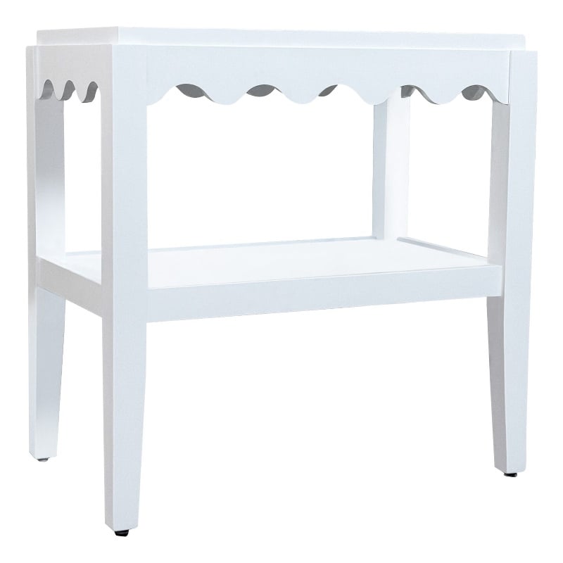 Carolina Chair & Table Rectangular Mango Wood Side Table in White