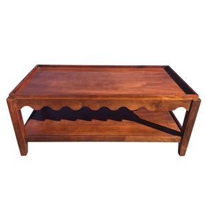 Carolina Chair & Table Rectangular Scallop Mango Wood Coffee Table in Chestnut