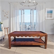 Carolina Chair & Table Rectangular Scallop Mango Wood Coffee Table in Chestnut