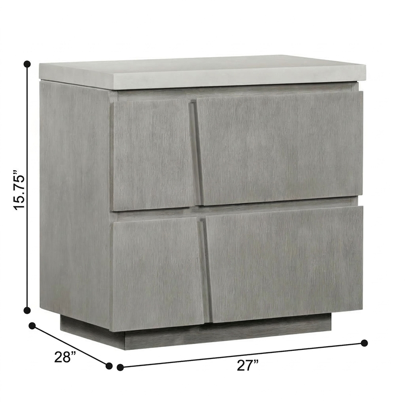 Carolina Chair & Table Largo Accent Table with Concrete Top in Gray