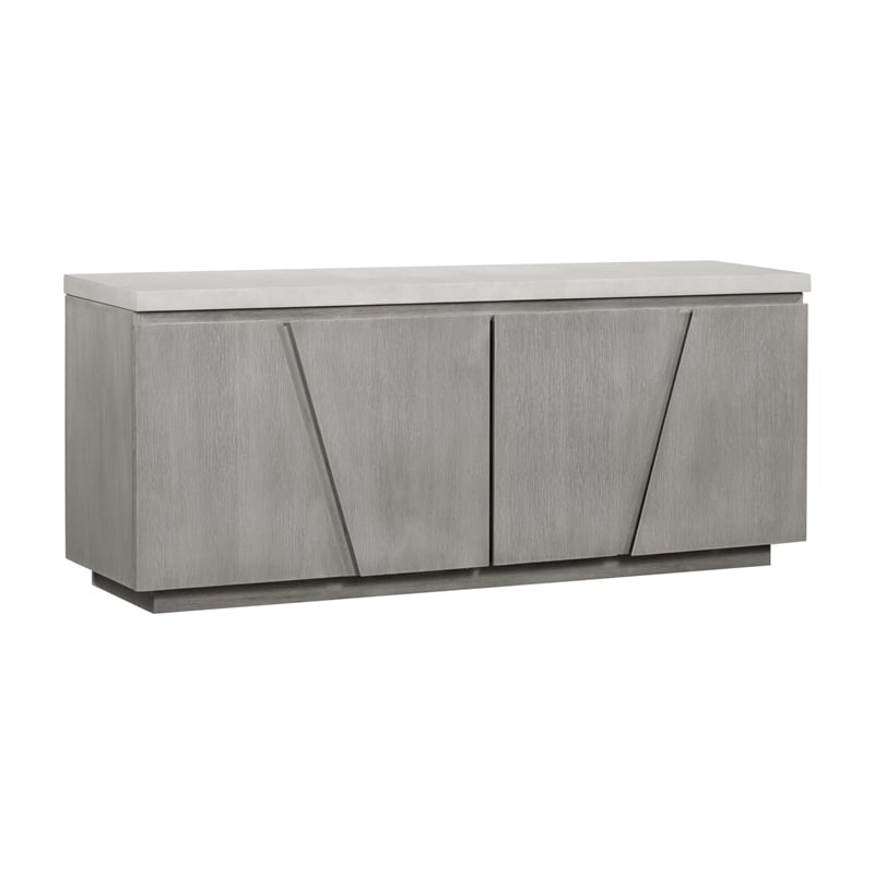 Carolina Chair & Table Largo High Media Unit with Concrete Top in Gray