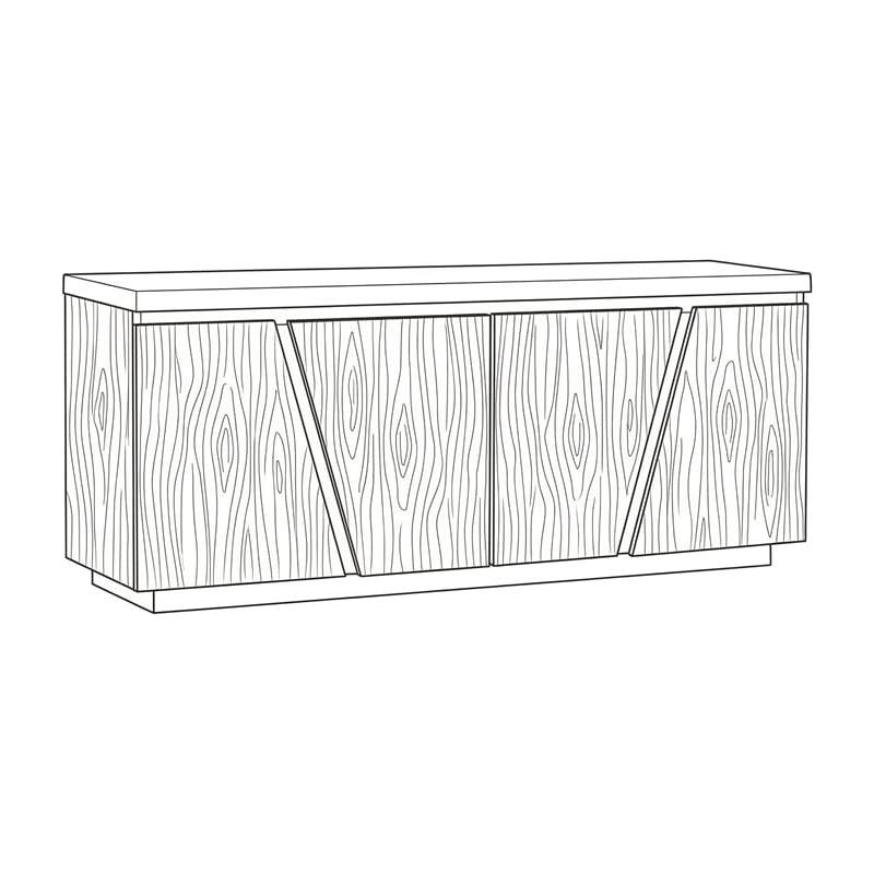 Carolina Chair & Table Largo High Media Unit with Concrete Top in Gray