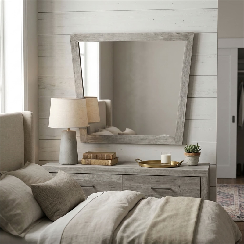 Carolina Chair & Table Largo Acacia Frame Mirror in Grey