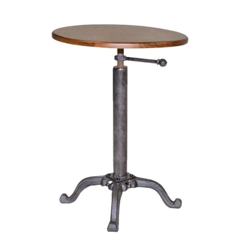 Carolina Classic Vintage Farmhouse Adjustable Wooden Accent Table in Brown