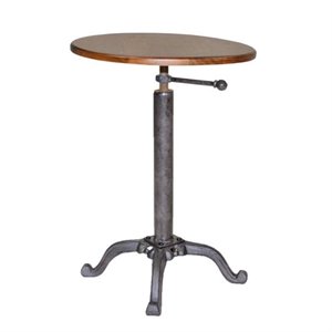 Carolina Classic Vintage Farmhouse Adjustable Wooden Accent Table in Brown