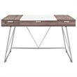 Modway Panel Modern Wood & Metal Office Desk in Birch Gray Finish