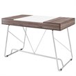 Modway Panel Modern Wood & Metal Office Desk in Birch Gray Finish