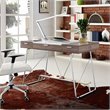 Modway Panel Modern Wood & Metal Office Desk in Birch Gray Finish