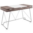 Modway Panel Modern Wood & Metal Office Desk in Birch Gray Finish