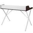 Modway Bin Modern Melamine & Metal Office Desk in Cherry Finish