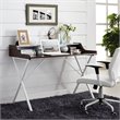Modway Bin Modern Melamine & Metal Office Desk in Cherry Finish