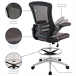 Modway Attainment Modern Vinyl Drafting Chair in Brown Finish