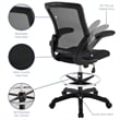 Modway Veer Modern Mesh Fabric & Metal Drafting Chair in Black