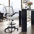 Modway Veer Modern Mesh Fabric & Metal Drafting Chair in Gray