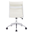 Modway Jive Modern Vinyl Armless Mid Back Office Chair in White