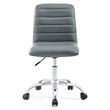 Modway Ripple Modern Vinyl Armless Mid Back Office Chair in Gray