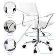 Modway Studio Modern Style Vinyl and Steel Office Chair in White