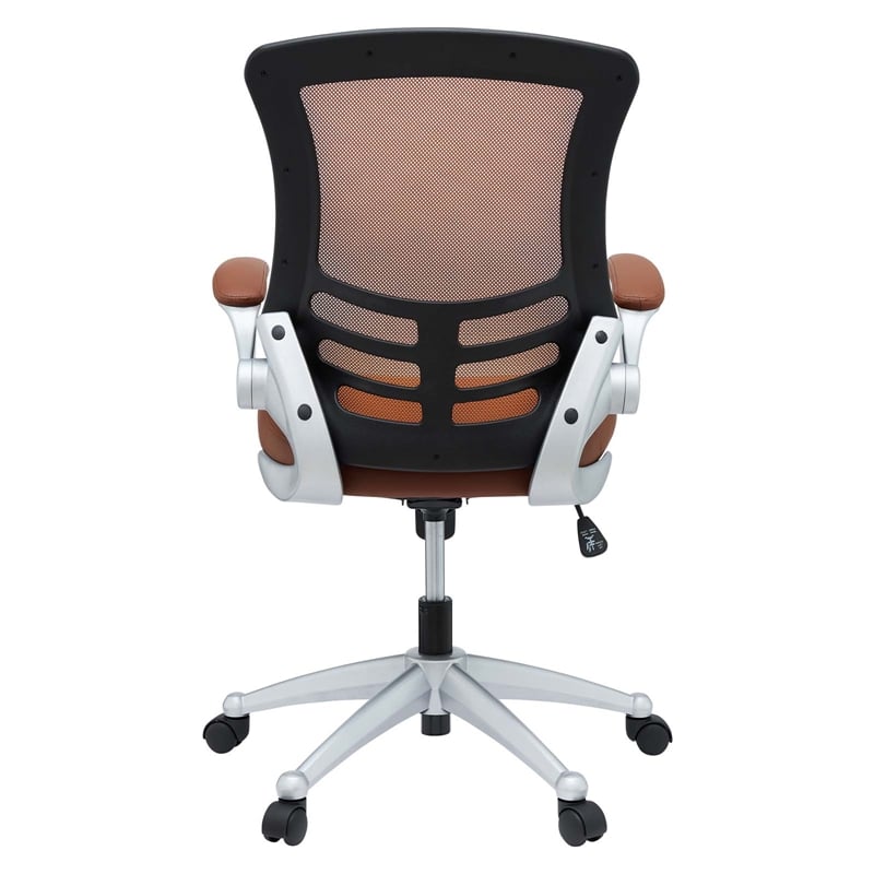 Modway Attainment Modern Style Vinyl Office Chair in Tan Finish