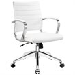 Modway Jive Modern Mid Back Vinyl & Aluminum Office Chair in White/Chrome