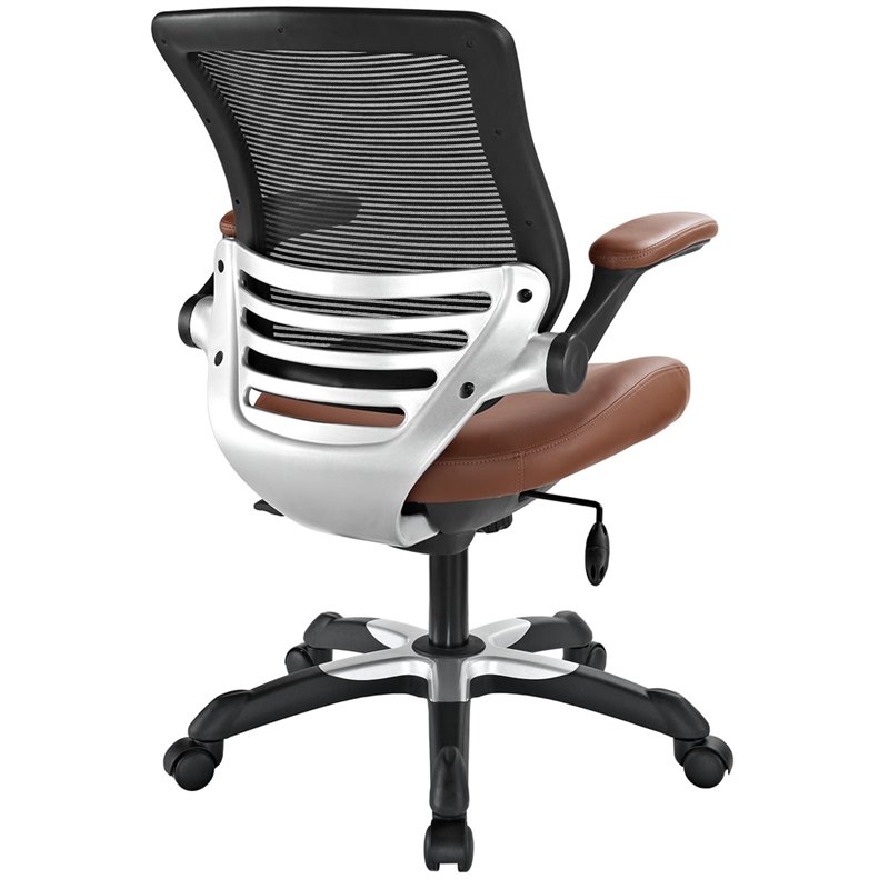 Modway Edge Modern Style Leatherette Office Chair in Tan Finish