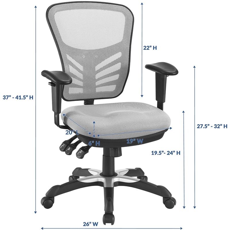 Modway Articulate Modern Mesh and Fabric Office Chair in Gray Finish