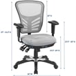 Modway Articulate Modern Mesh and Fabric Office Chair in Gray Finish