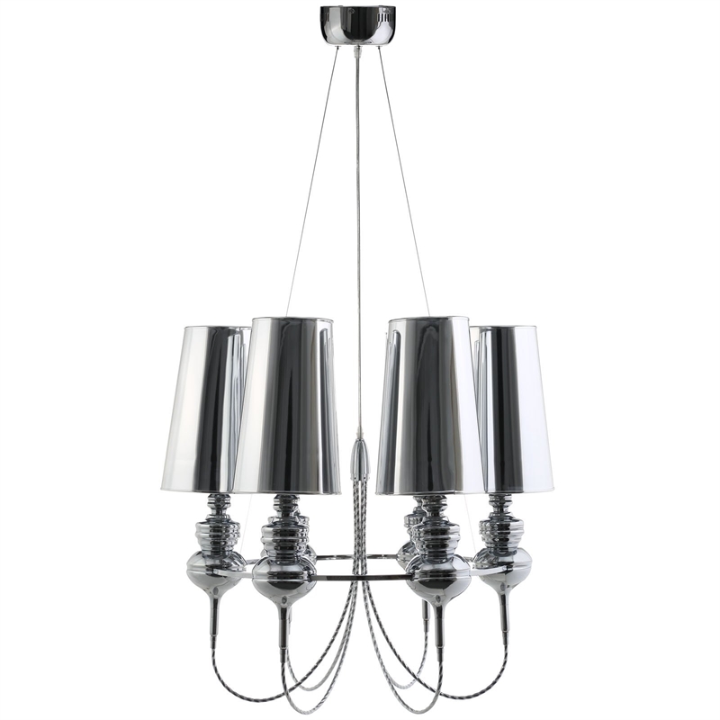 Modway Tapestry 6 Light Steel Chandelier in Silver