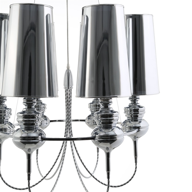 Modway Tapestry 6 Light Steel Chandelier in Silver