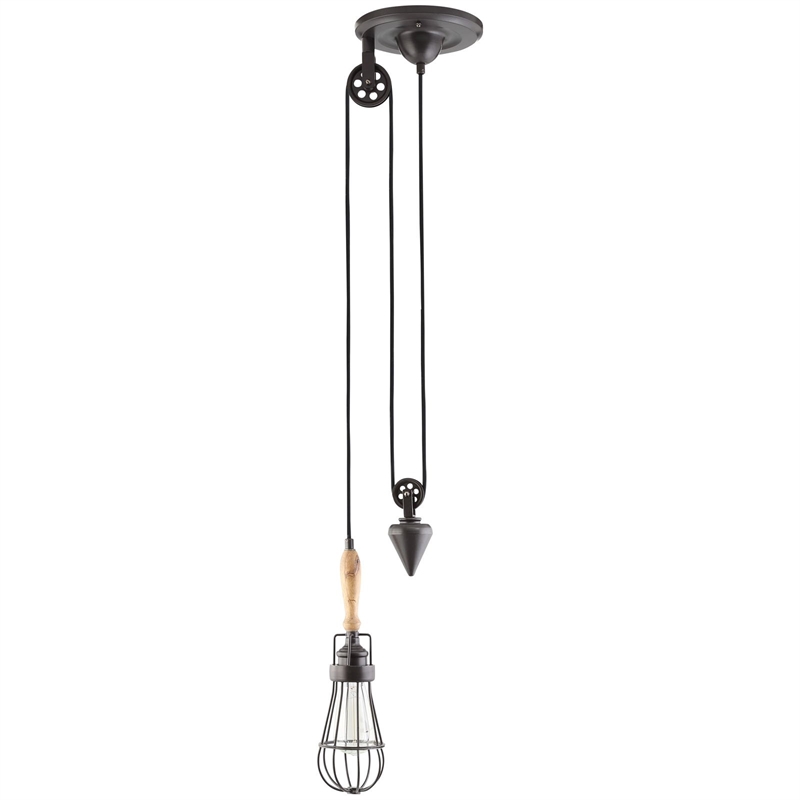Modway Excavate Steel Pendant in Silver