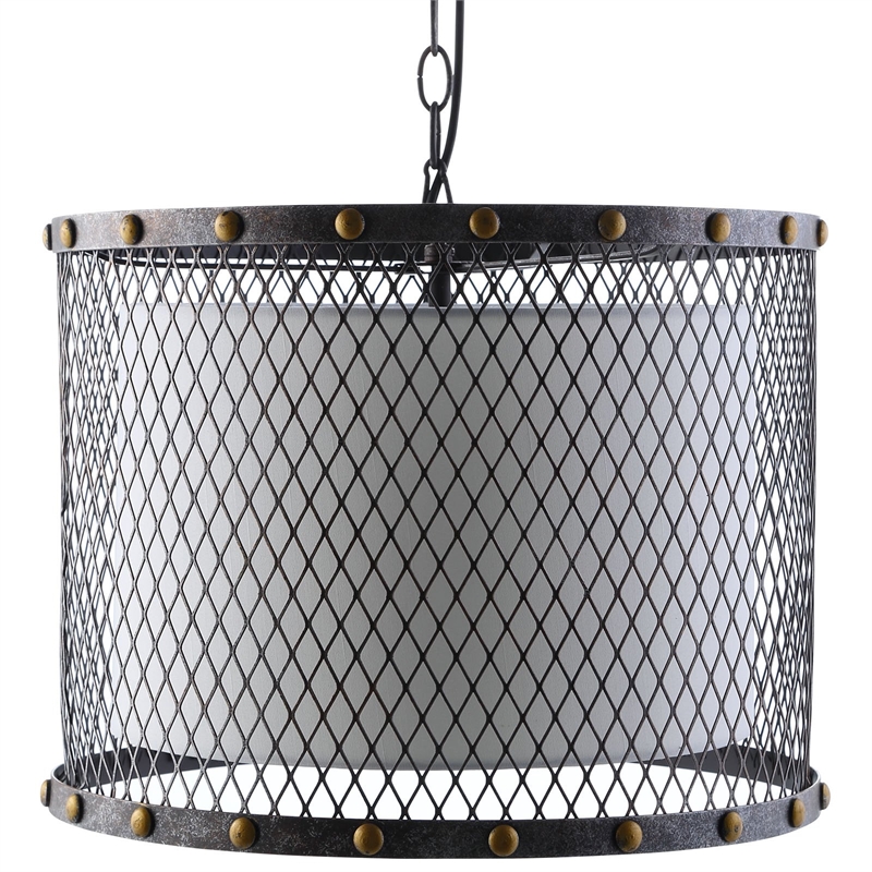 Modway Fortune Steel Pendant in Antique Silver