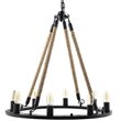 Modway Encircle 8-Light Modern Metal Chandelier in Black Finish