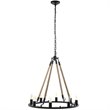 Modway Encircle 8-Light Modern Metal Chandelier in Black Finish