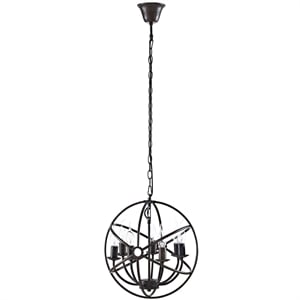 Modway Atom 7 Light Steel Chandelier in Brown