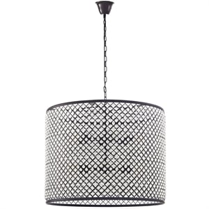 Modway Prosperity 34.5&quot 8 Light Drum Pendant in Brown