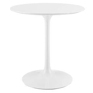 Modway Lippa 27.5&quot Round Modern Wood Top Dining Table in White