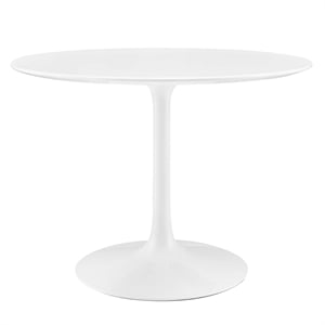 Modway Lippa 39.5&quot Round Modern Wood Top Dining Table in White