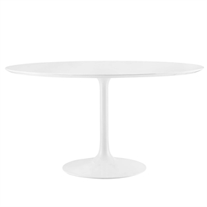 Modway Lippa 54&quot Round Modern Wood Top Dining Table in White