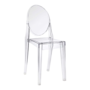 Modway Casper 19&quot Modern Plastic Dining Side Chair in Clear Finish