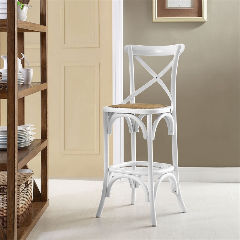 Gear Bar Stool in White