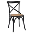 Modway Gear 17.5&quot Modern Wood Dining Side Chair in Black Finish
