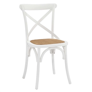 Modway Gear 17.5&quot Modern Wood Dining Side Chair in White Finish