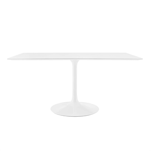 Modway Lippa Rectangle Modern Wood Top Dining Table in White