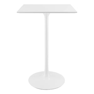 Modway Lippa 28&quot Square Modern Lacquered MDF Wood Bar Table in White